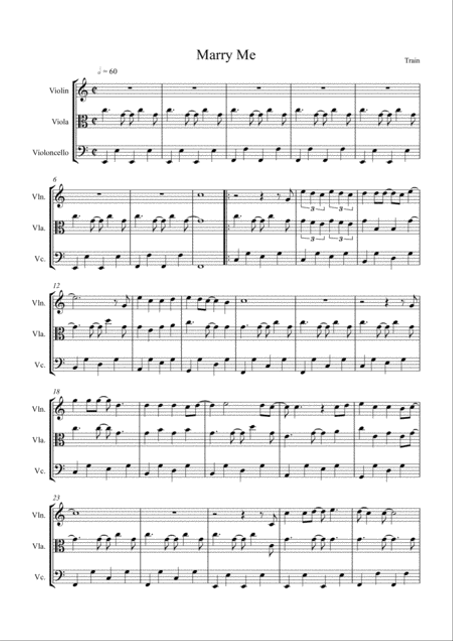 Marry Me String Trio scores gallery preview page 1