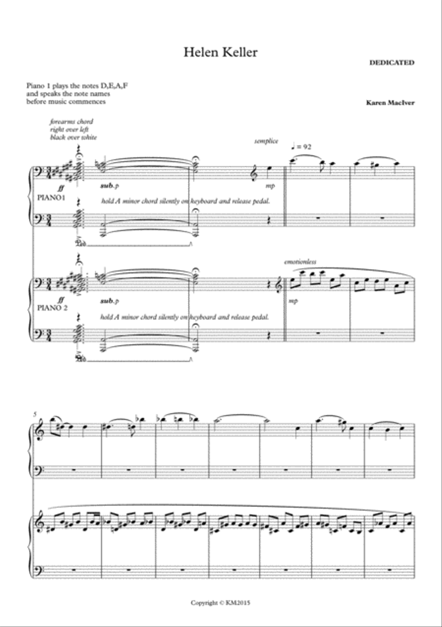 HELEN KELLER 2 Pianos, 4-Hands scores gallery preview page 4