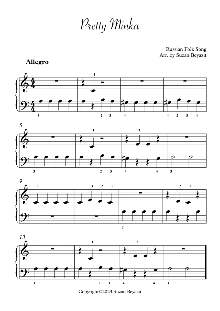 Pretty Minka Pretty Minka Easy Piano scores gallery preview page 1