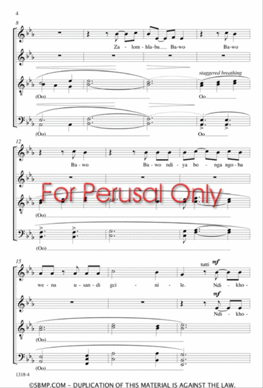 Ndikhokhele Bawo - SATB divisi Octavo Divisi scores gallery preview page 3