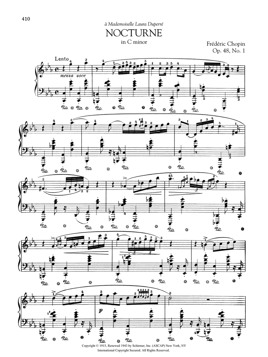 Nocturne in C minor, Op. 48, No. 1 Piano Solo scores gallery preview page 1
