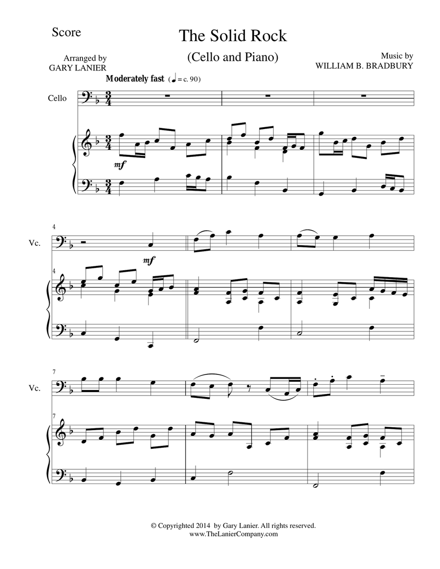 Gary Lanier: Hymns of Faith and Trust (Duets for Cello & Piano) Piano scores gallery preview page 2