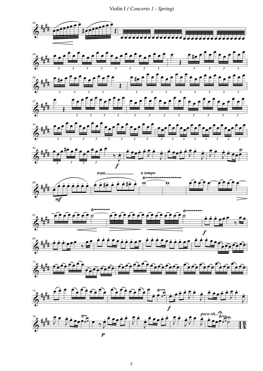 Vivaldi - The Four Seasons for String Quartet String Quartet scores gallery preview page 5