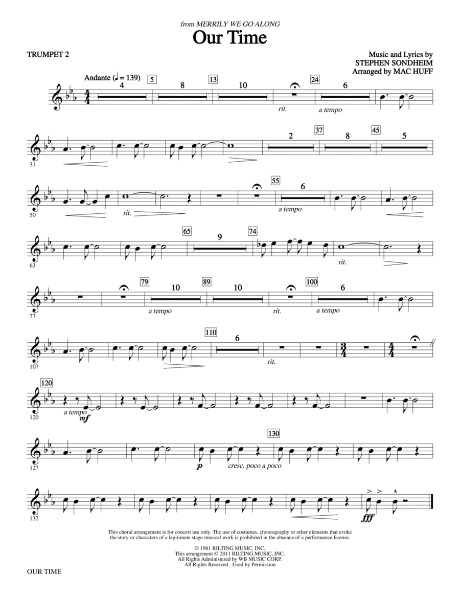 Our Time - Bb Trumpet 2 Choir scores gallery preview page 1
