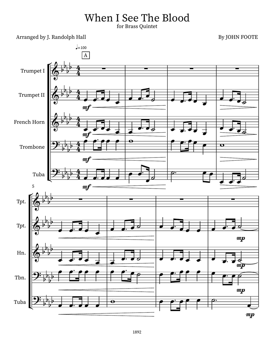 When I See The Blood Small Ensemble scores gallery preview page 1