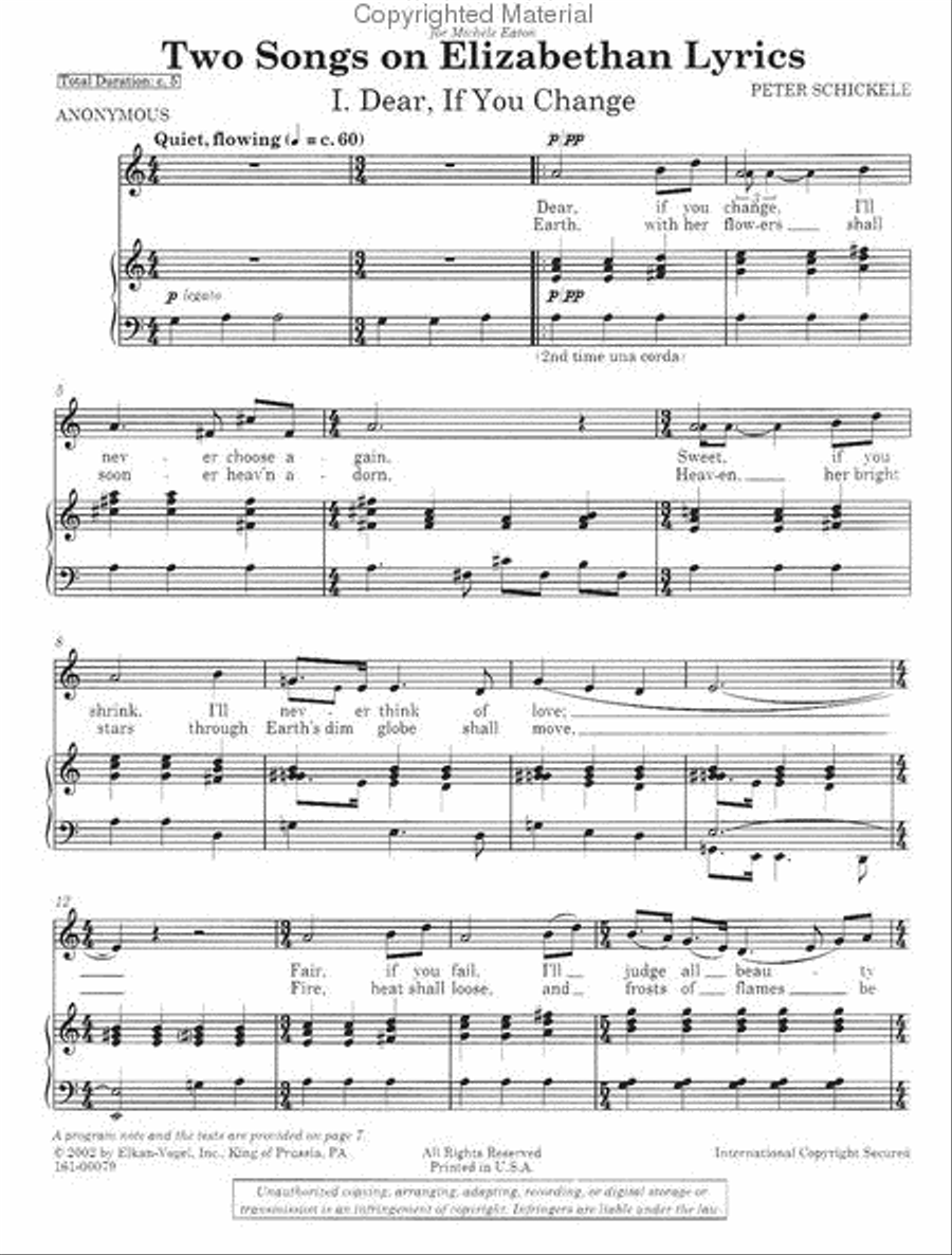Two Songs On Elizabethan Lyrics Two Songs On Elizabethan Lyrics Chamber Music scores gallery preview page 2