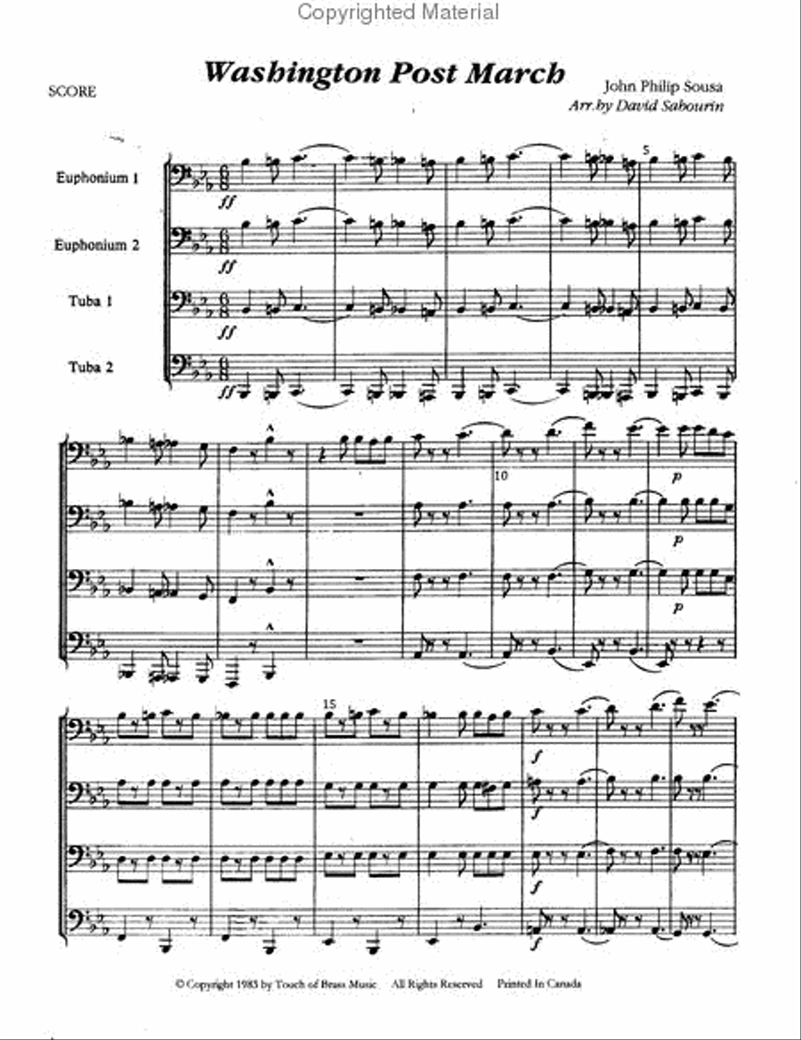 Washington Post March Tuba Quartet scores gallery preview page 2