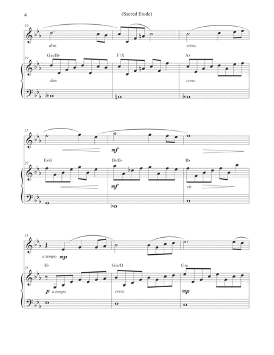 Sacred Etude - Oboe & Piano Piano scores gallery preview page 4