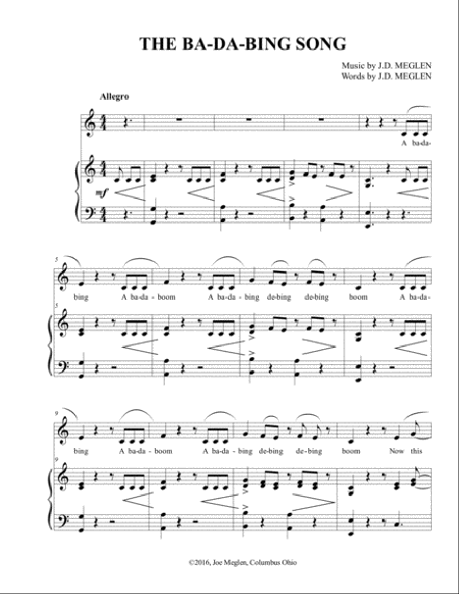The Ba-Da-Bing Song Voice scores gallery preview page 1
