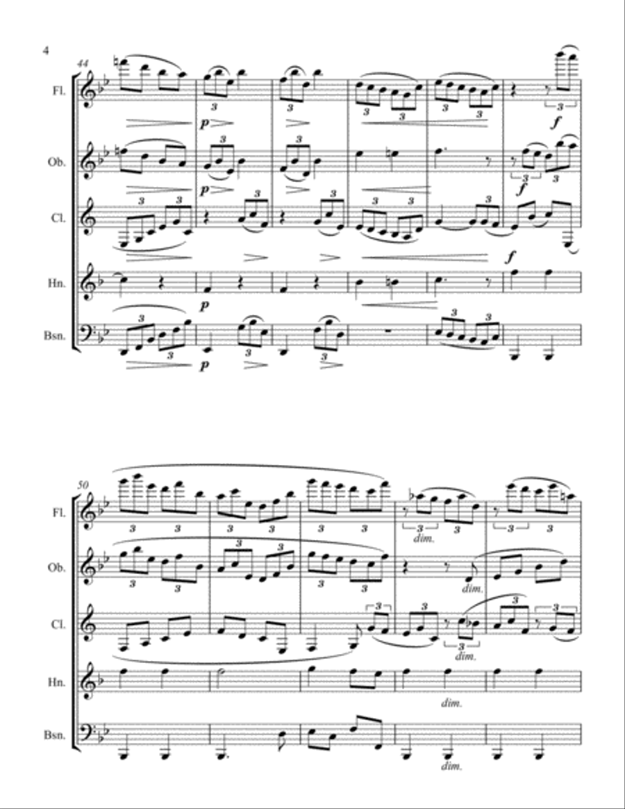 Variations on a Theme of Haydn Woodwind Quintet scores gallery preview page 6