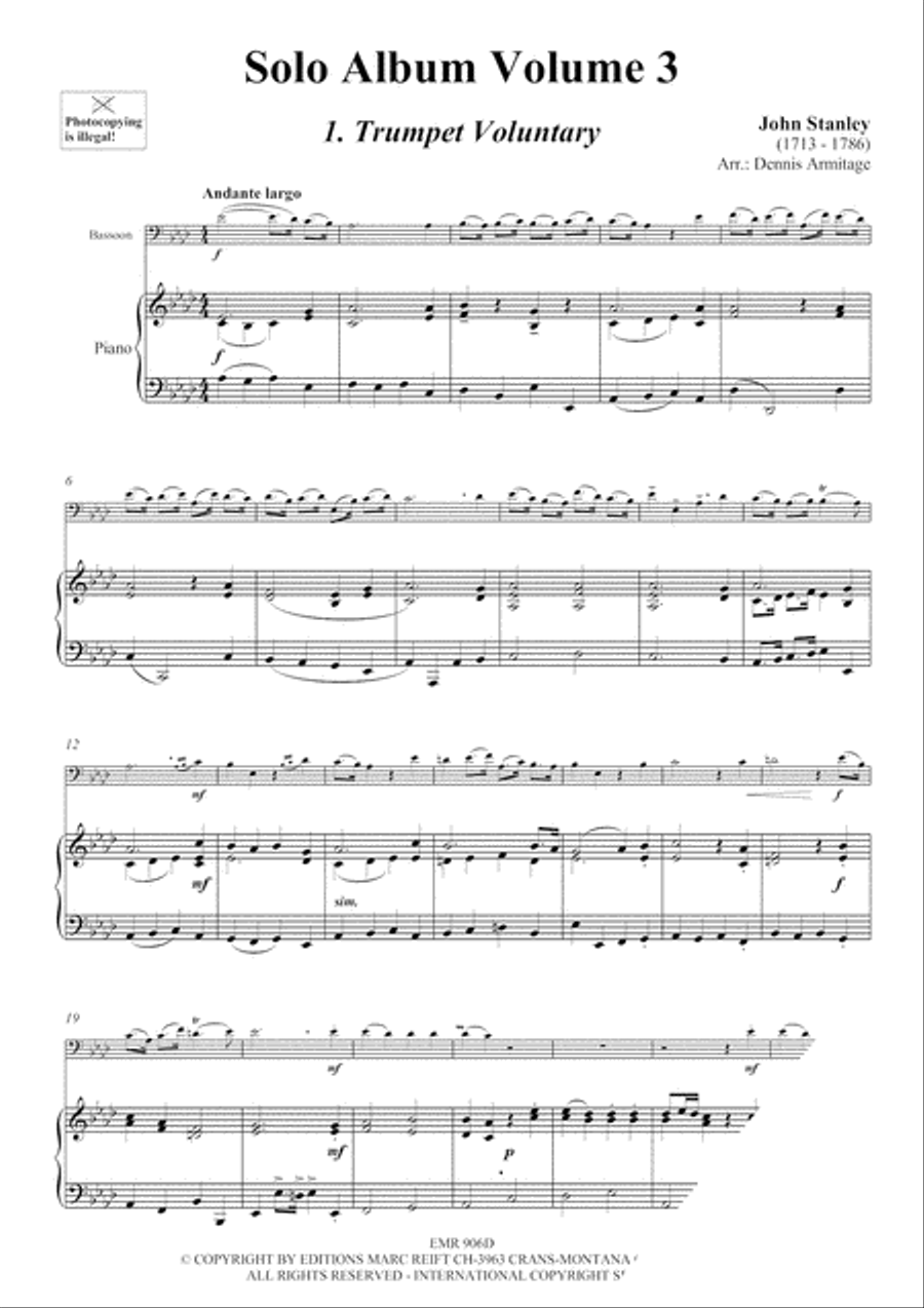 Solo Album (Vol. 1-10 + 2 CDs) by Dennis Armitage Bassoon Solo - Sheet Music page 5