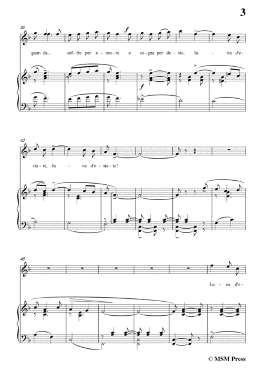 Tosti-Luna d'estate! In F Major,for Voice and Piano Voice Solo scores gallery preview page 5