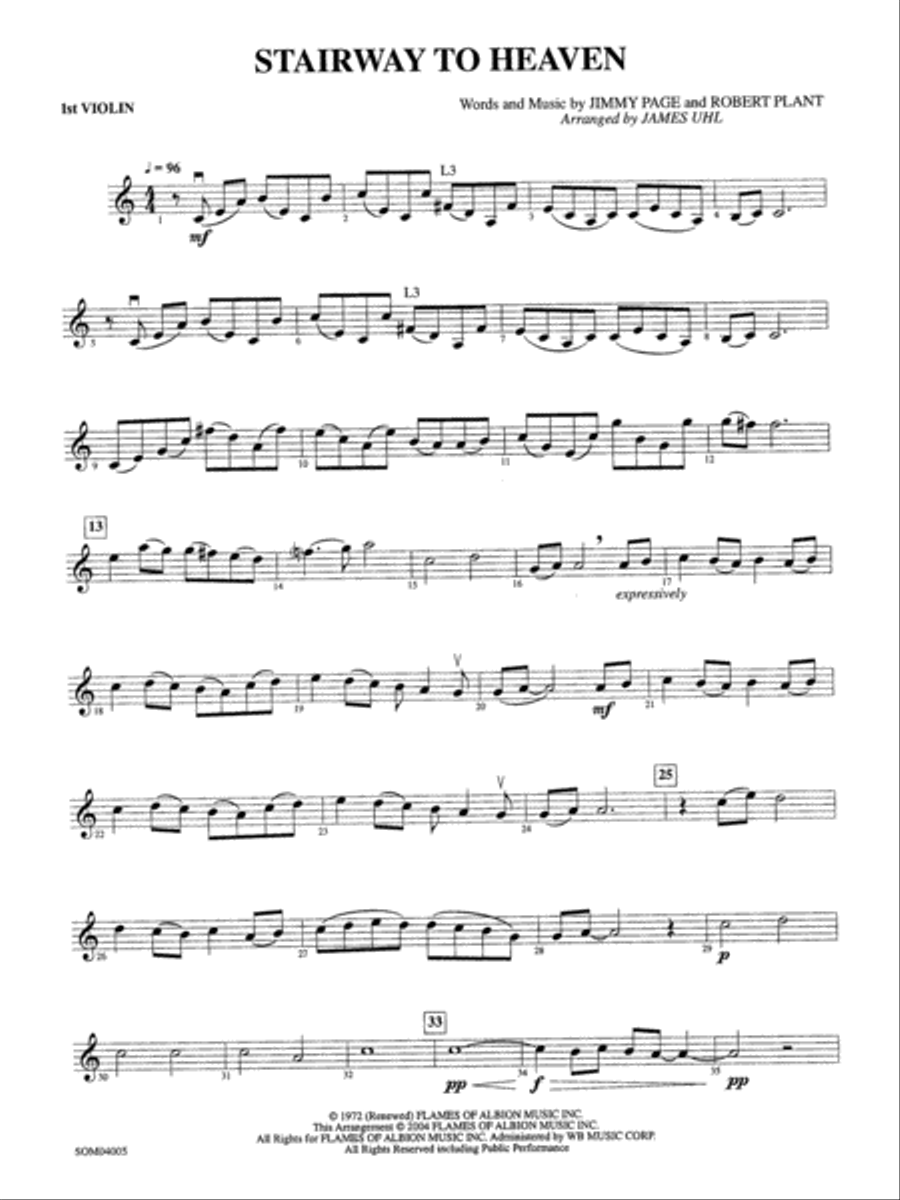 Stairway to Heaven: 1st Violin String Orchestra scores gallery preview page 1