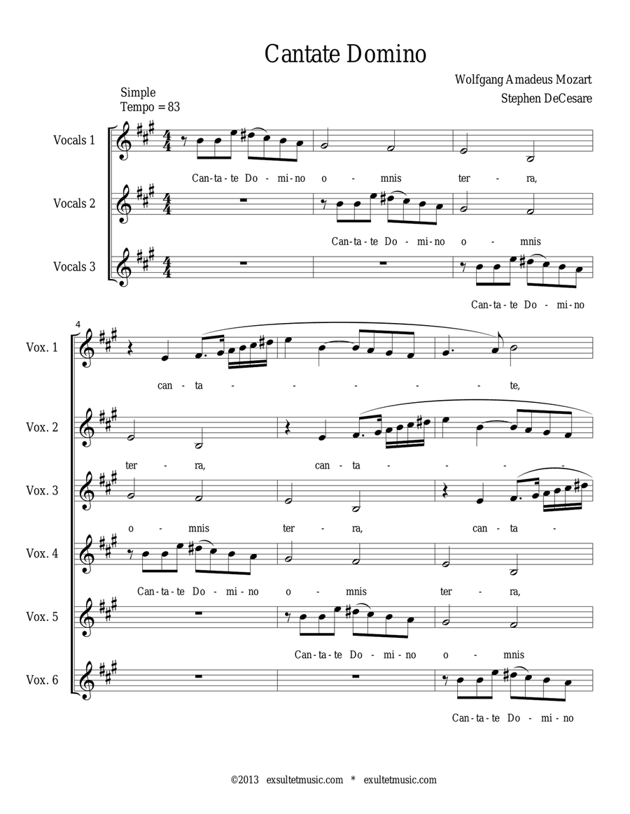 Cantate Domino Cantate Domino Choir scores gallery preview page 1
