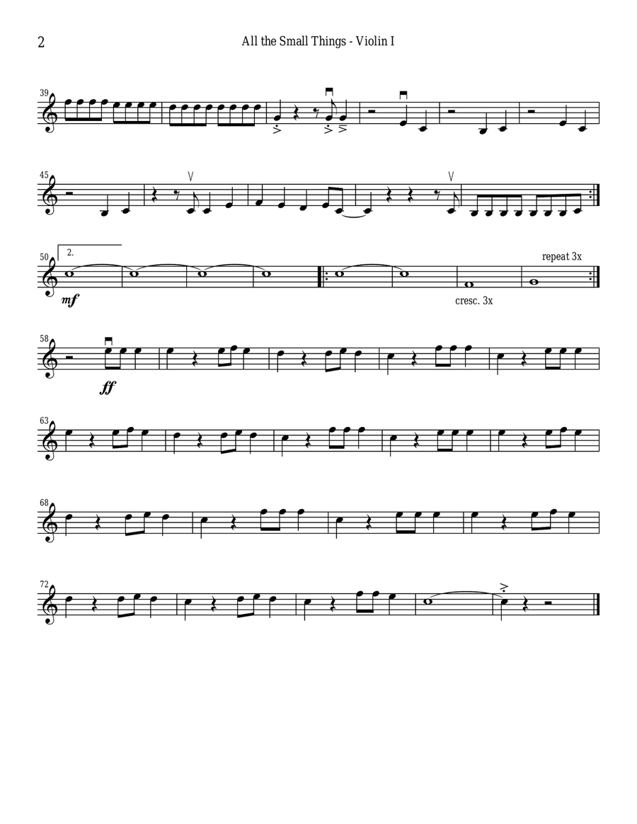 All The Small Things String Quartet scores gallery preview page 2