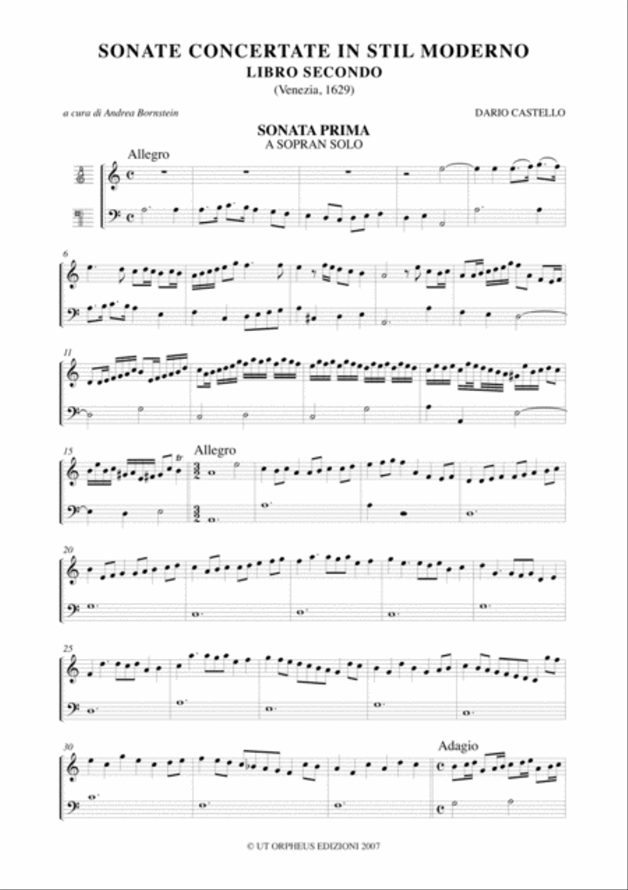 Instrumental Works - Vol. 2: Sonate concertate in stil moderno for one, two, three, four-parts and Continuo (Venezia, 1629) 4-Part scores gallery preview page 3