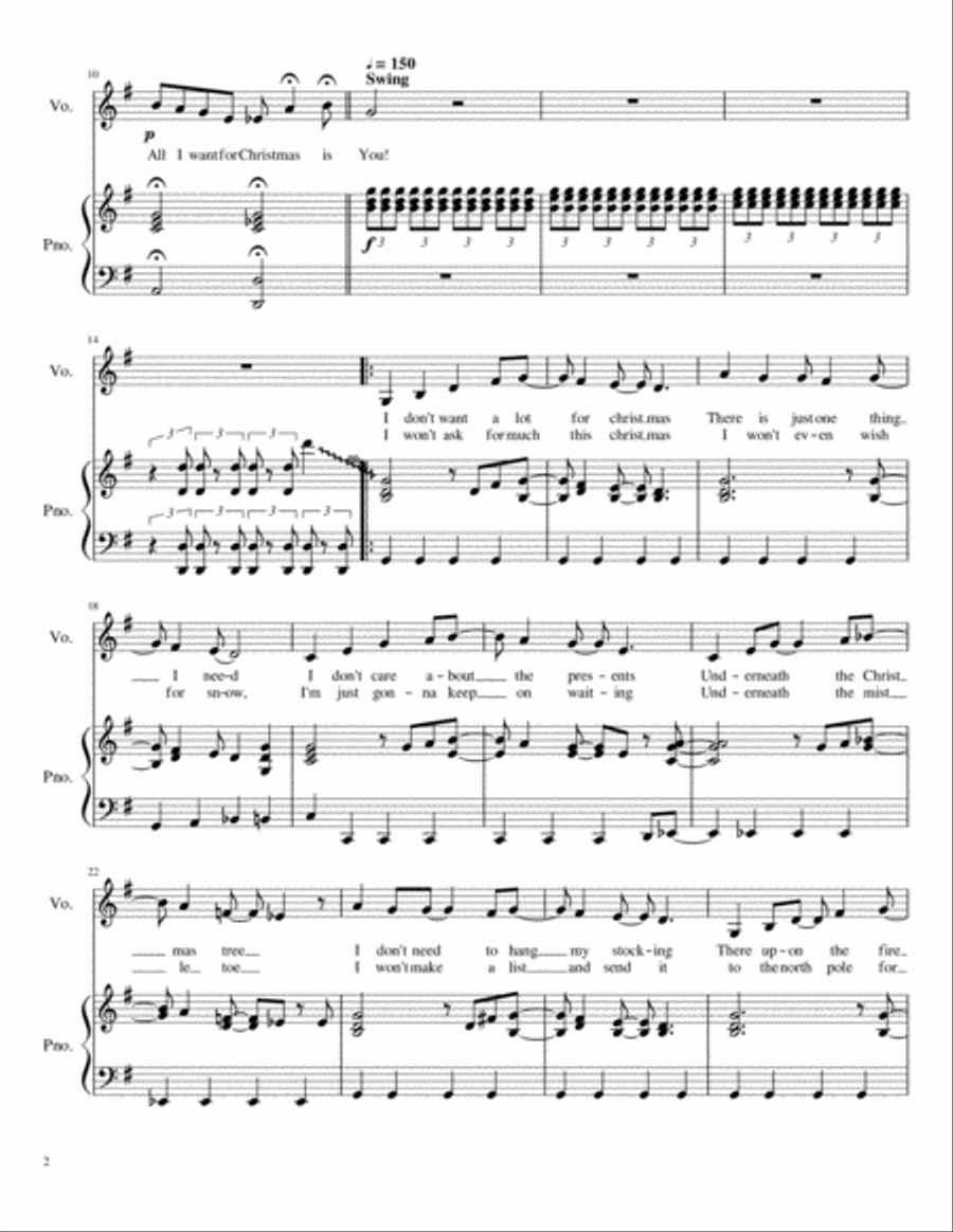 All I Want For Christmas Is You Voice scores gallery preview page 2