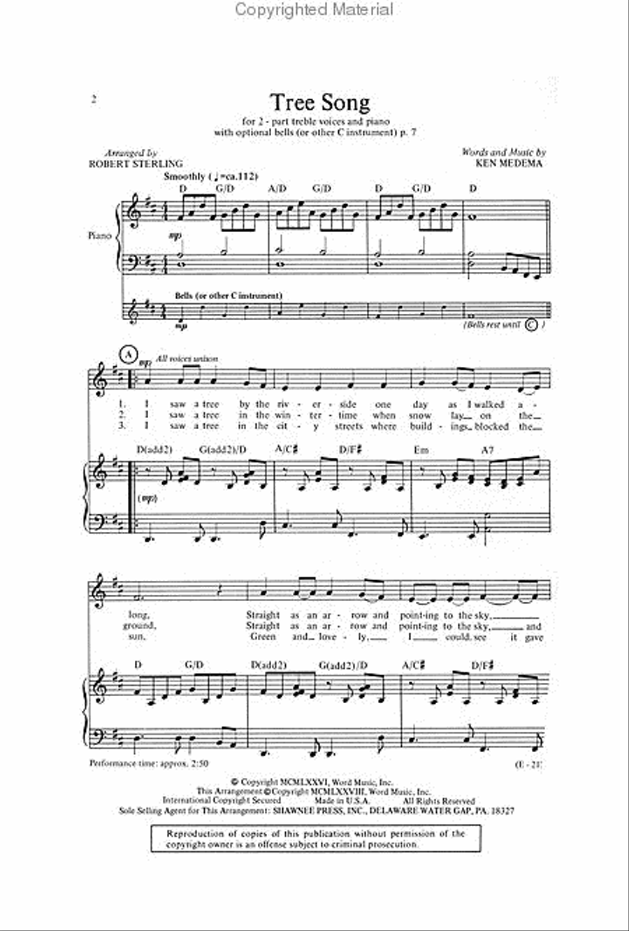 Tree Song 2-Part scores gallery preview page 2
