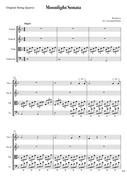 Moonlight Sonata (Easy String Quartet) image number null