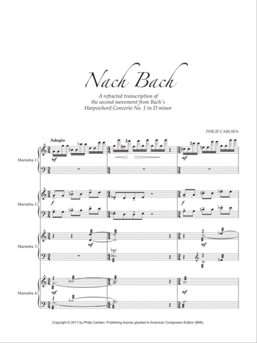 [Carlsen] Nach Bach Percussion Ensemble scores gallery preview page 5