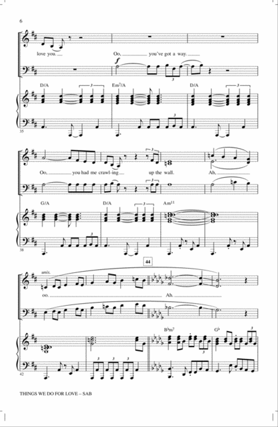 Things We Do For Love 3-Part scores gallery preview page 5