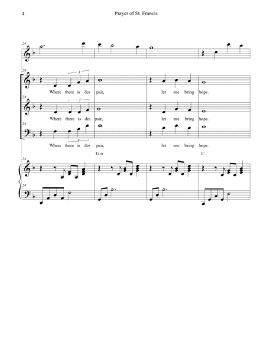 Prayer of St. Francis 3-Part scores gallery preview page 5