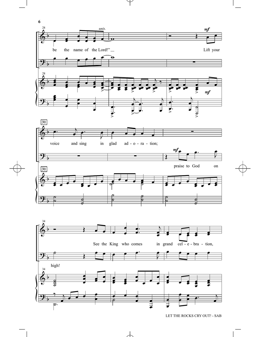 Let The Rocks Cry Out! (An Anthem For Palm Sunday) 3-Part scores gallery preview page 5