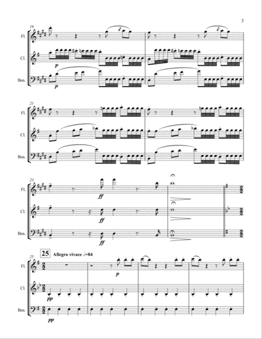 Barber of Seville Overture for Woodwind Trio Woodwind Trio scores gallery preview page 3