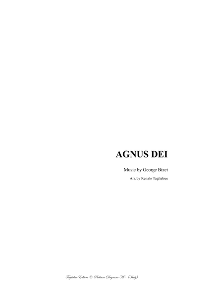 AGNUS DEI - G.Bizet - For Alto (or Bariton), or any instrument in C and Piano - In D image number null