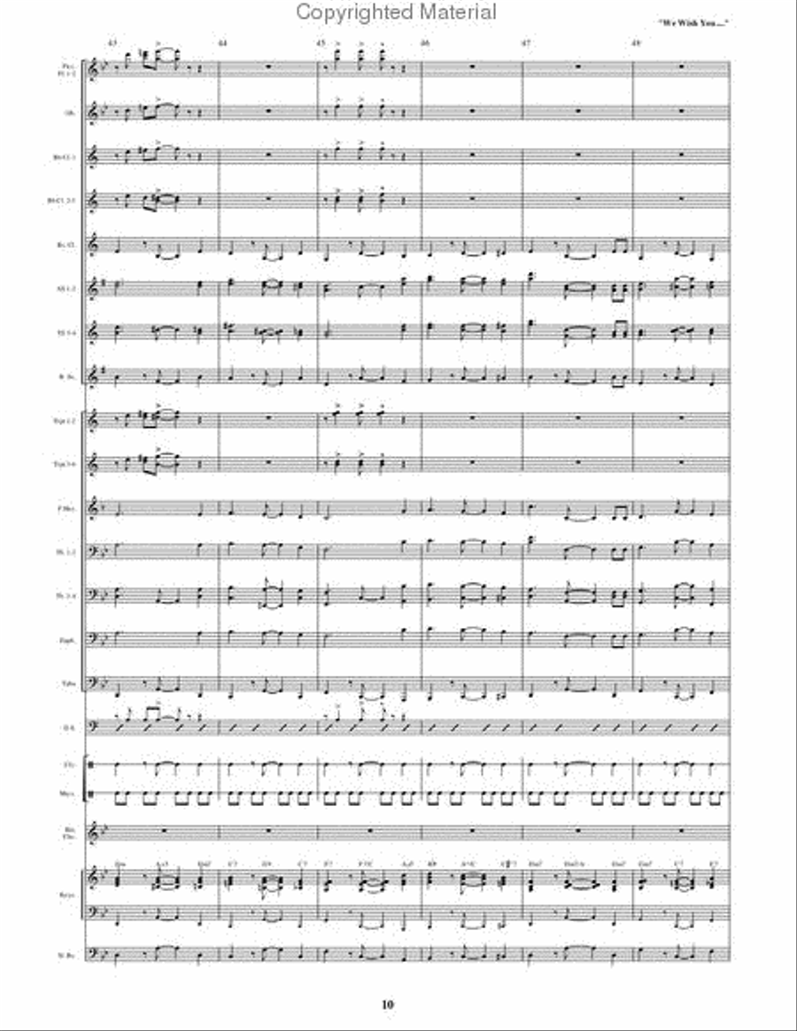 We Wish You A Merry Christmas Concert Band scores gallery preview page 10