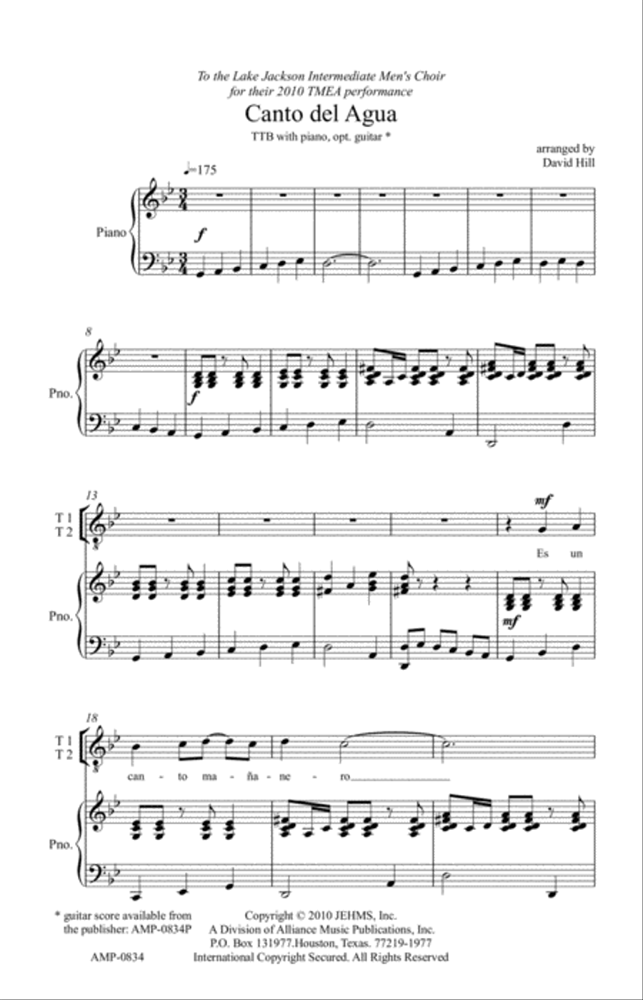 Canto del Agua Canto del Agua TTB scores gallery preview page 2
