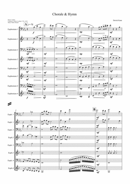 Chorale and Hymn (by Derick Kane) for Euphonium Quartet image number null