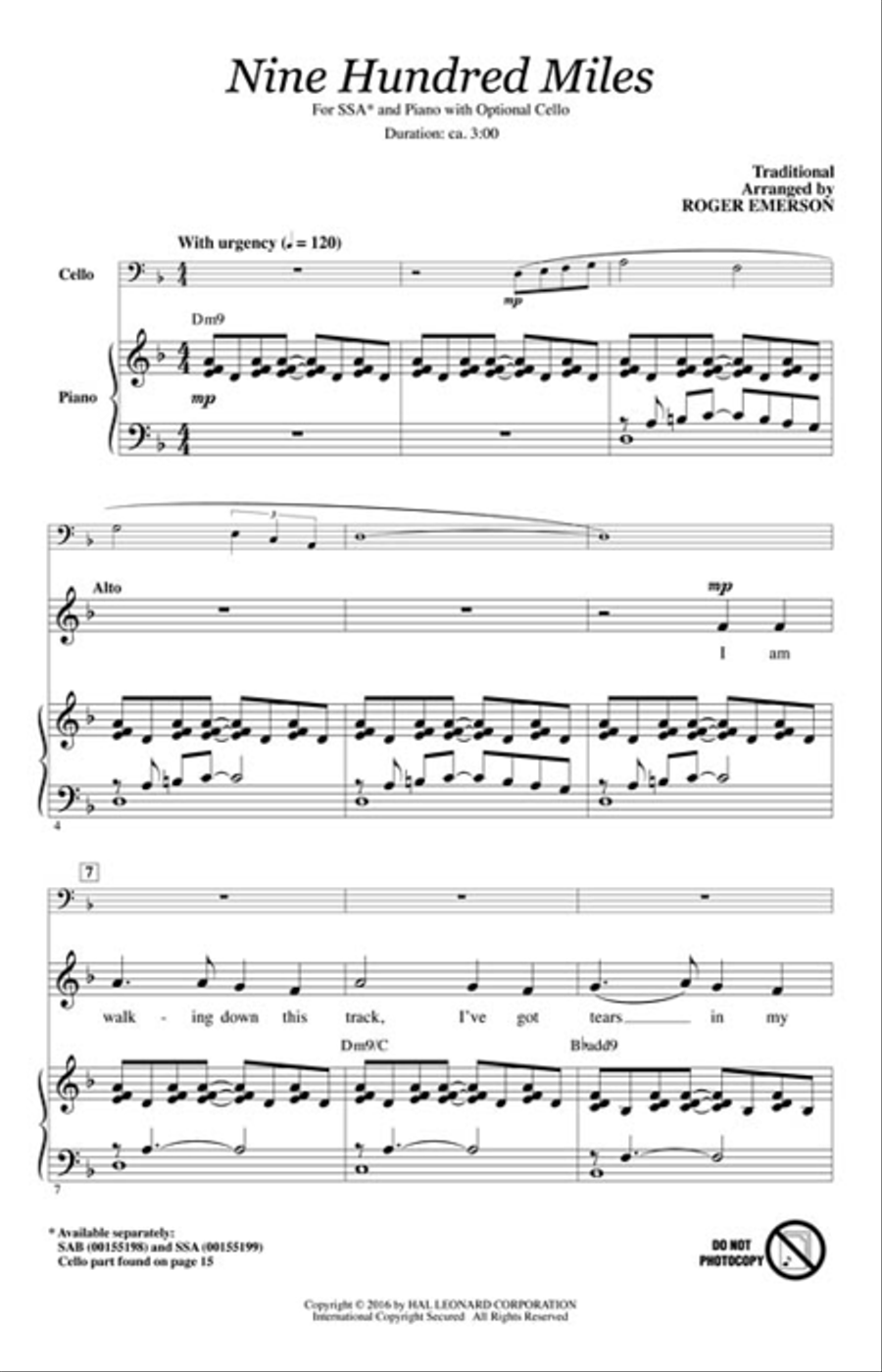 Nine Hundred Miles SSA scores gallery preview page 2