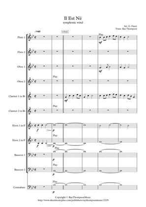 Fauré: Il Est Né - symphonic wind/bass
