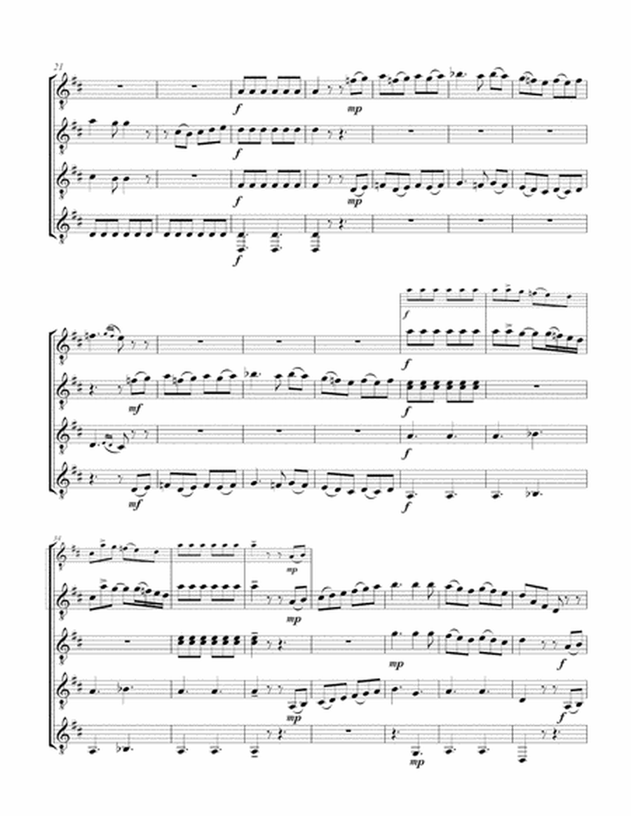 Sonata in D (Guitar Quartet) - Score and Parts image number null