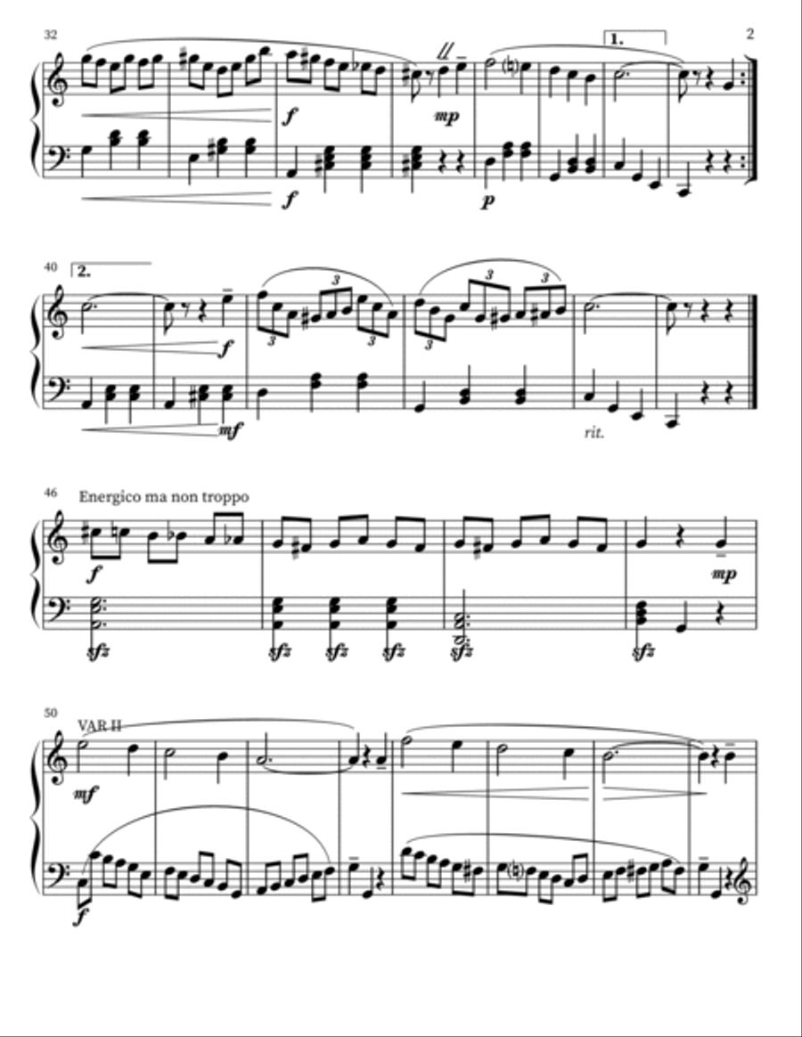 Theme & Variation On My Mum's Lullaby Piano Solo scores gallery preview page 2