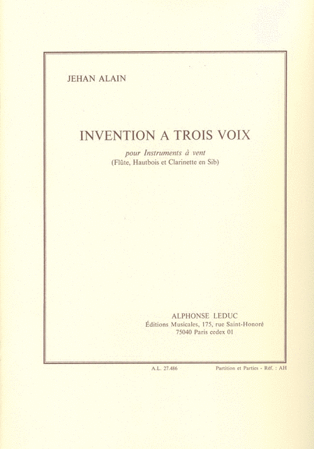 Invention A 3 Voix (trio - Woodwind)