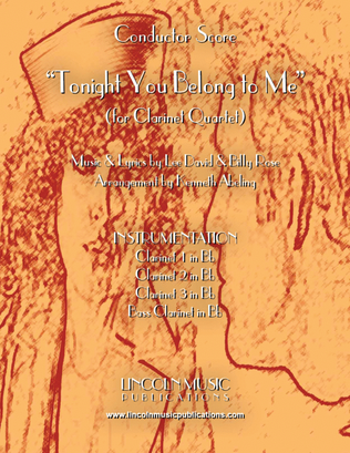 Book cover for Tonight You Belong to Me (for Clarinet Quartet)