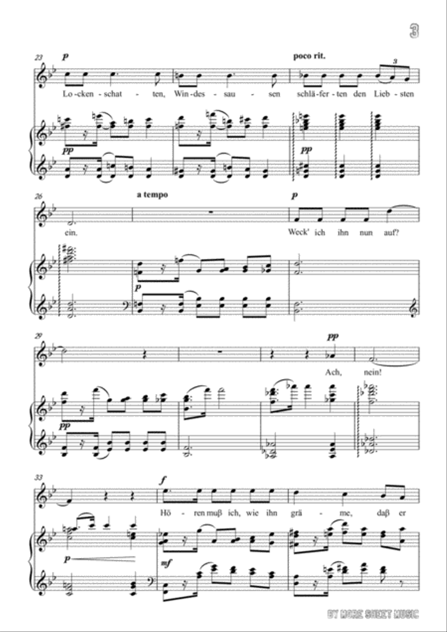 Wolf-In dem Schatten meiner Locken in B flat Major,for Voice and Piano Voice Solo scores gallery preview page 5