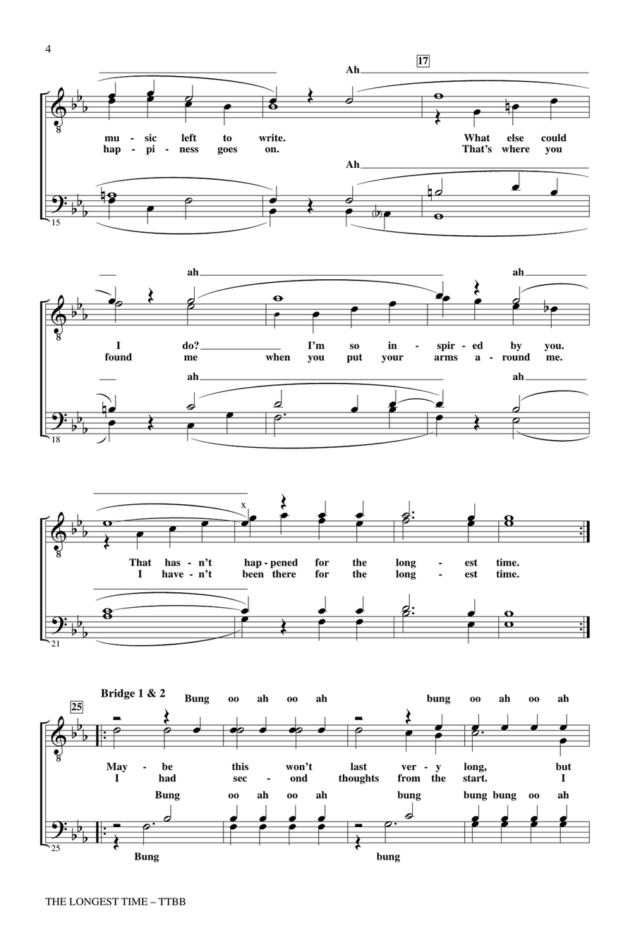 The Longest Time (arr. Tom Gentry) TTBB scores gallery preview page 2