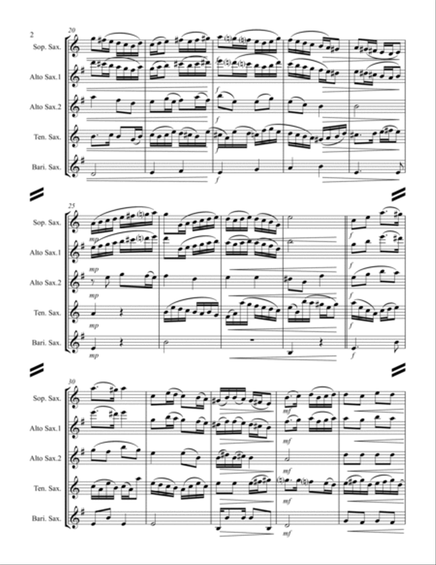My Lord Willoughby is Welcome Home (for Saxophone Quartet SATB or AATB) Saxophone Quartet scores gallery preview page 3