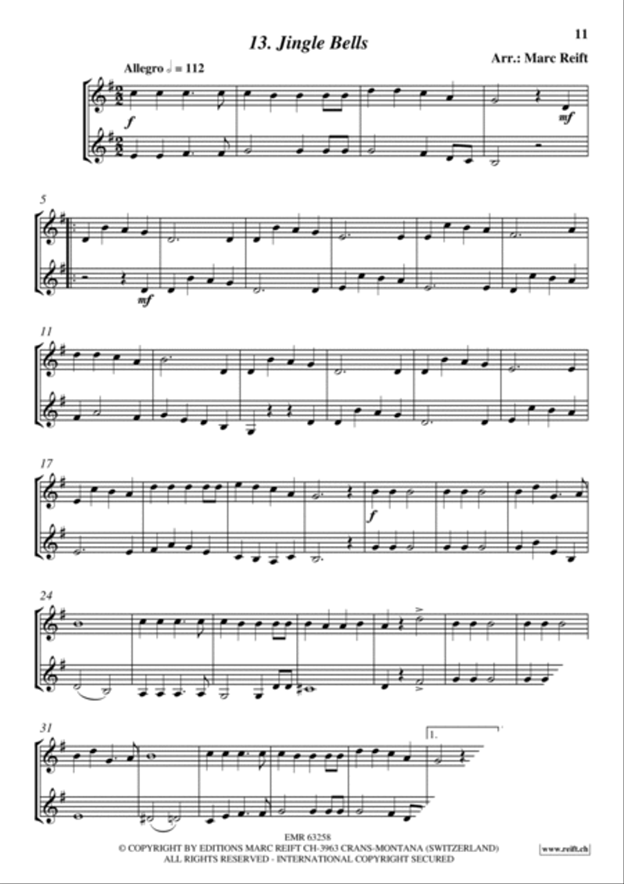 35 Easy Christmas Duets Trombone Duet scores gallery preview page 11