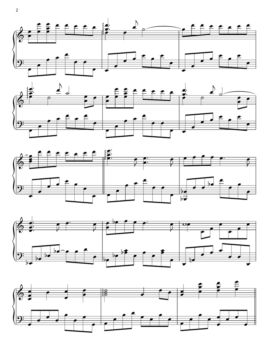 Passing By Piano Solo scores gallery preview page 2