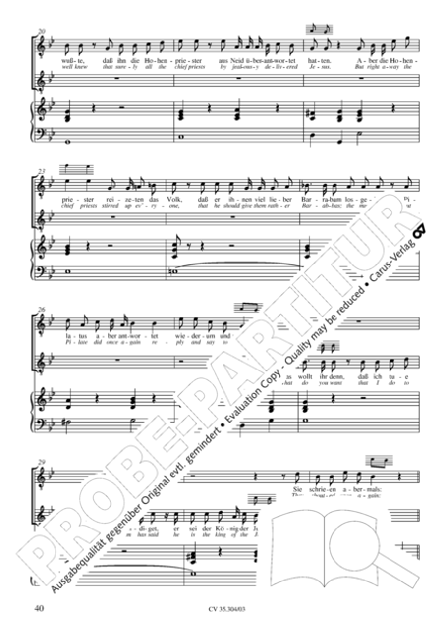St. Mark Passion (Markus-Passion) 4-Part scores gallery preview page 41