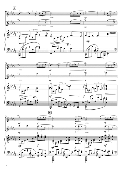 "Variation 18 from Rhapsody on a Theme of Paganini" Piano trio / flute duet