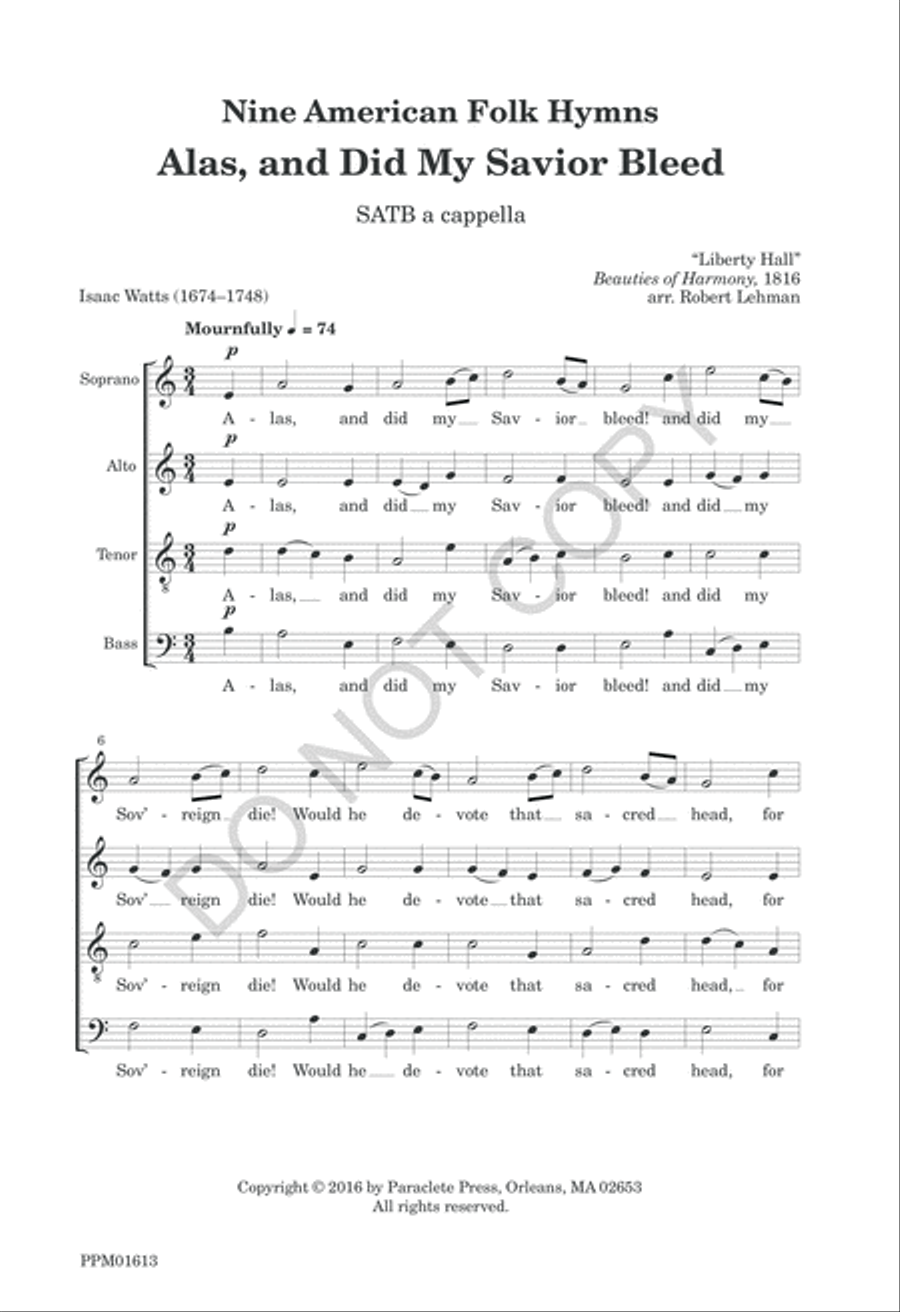 Nine American Folk Hymns 4-Part scores gallery preview page 4