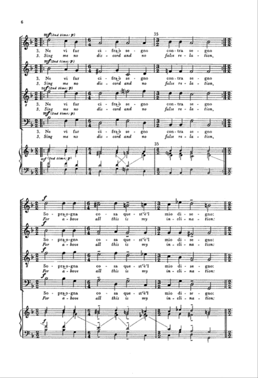 Fa una canzone (Sing me a song) 4-Part scores gallery preview page 6