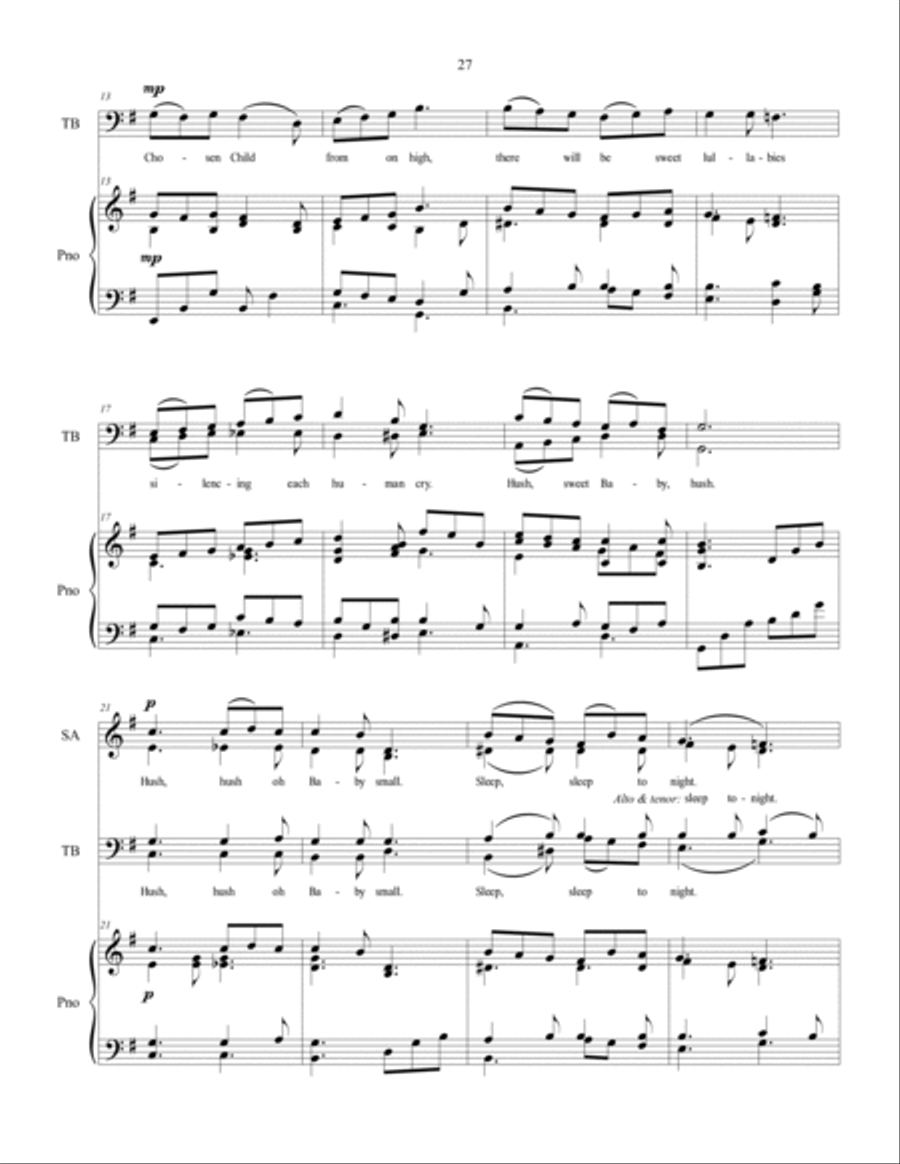 Hush, Sweet Baby - sacred choral music for Christmas 4-Part scores gallery preview page 3