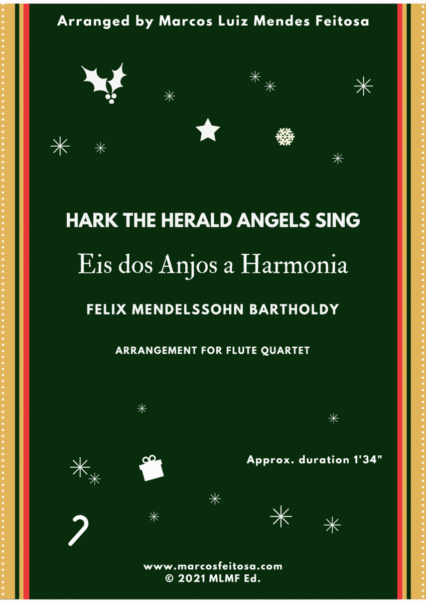 Hark The Herald Angels Sing (Eis dos Anjos a Harmonia) - Flute Quartet image number null