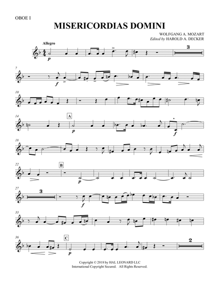 Misericordias Domini (arr. Harold Decker) - Oboe 1